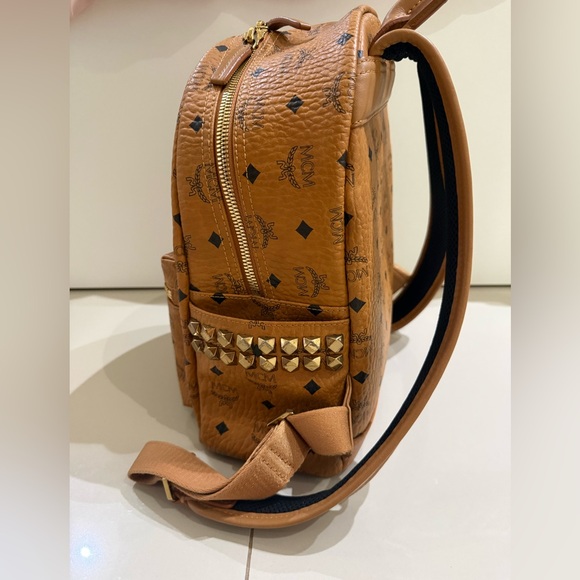 MCM Cognac Backpack with Black Logo Accents - Picture 3 of 3
